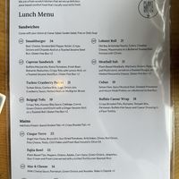 Lunch menu  at Plant Matter Kitchen in London