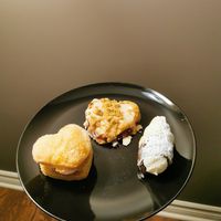 Raspberry flakie, cherry pop tart and cannoli at Little Jo Berry's in Ottawa