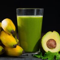 Midori Smoothie: A smooth blend of organic field greens, fresh fruit and coconut water at Yugo in Miami
