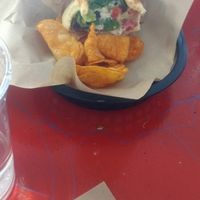 greekin out falafel pita at Turnip the Beat in Port Angeles