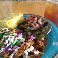 Taste of NOLA- Jambalaya, Spiced Collards, Cornbread at Krimsey's Cajun Kitchen in North Hollywood