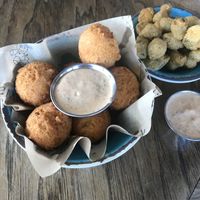 Hush puppies and fried Oakes at Krimsey's Cajun Kitchen in North Hollywood