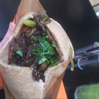 half and half pitta with extra mushroom  at Humpit in Sheffield