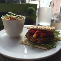 vegan burger at BaKED Food Cafe in New Glasgow