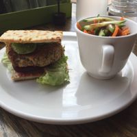vegan burger at BaKED Food Cafe in New Glasgow