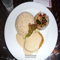 Falafel burger at Vegan Healing Cafe in Tokyo