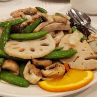 Lotus root stirfy at Sun Bo Kong Vegetarian in Vancouver