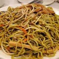 Spinach noodles - yummy. at Sun Bo Kong Vegetarian in Vancouver