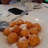 Sweet potato sweet balls for dessert at Sun Bo Kong Vegetarian in Vancouver