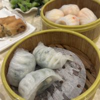 Steamed Vegetable dumpling, Prawn dumpling, Gai lan  at Sun Bo Kong Vegetarian in Vancouver
