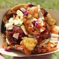 The Texas falaco at Falacos - Food Truck in Houston