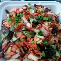kimchee platter at Falacos - Food Truck in Houston