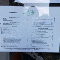 Menu at Slup in Geneva