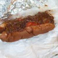 Not Dog: vegan chili dog  at Sistah's Vegan in Eureka