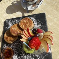 Vegan banana pancakes   at Cafe Nomad in Fuengirola