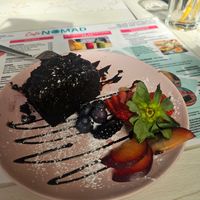 vegan chocolate brownie 😋 at Cafe Nomad in Fuengirola