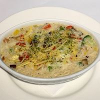 creamy baked rice dish at Le Jardin du Petit Prince in Taichung