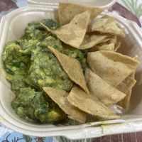 Tasty Guac and Homemade Chips   at A Darle Que es Taco Vegano - Churubusco in Mexico City