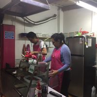 Cooking  at A Darle Que es Taco Vegano - Churubusco in Mexico City