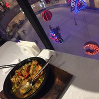 the restaurant is in the 6th floor, and is the only restaurant among a bunch of toy stores (including Toys R Us). You dine looking down on an ice skating rink.  at WUJIE 大蔬无界 in Nanjing