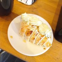 (half of) cornetto with pistachio cream at Bez Jaj in Poznan