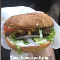 Gf lentil based burger!   at Arlo's Food Truck - Spider House Cafe in Austin