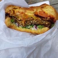 bac'n cheezeburger, yum at Arlo's Food Truck - Spider House Cafe in Austin