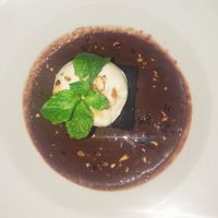 Vegan Chocolate cake with Vanilla Ice Cream at Chamkar - National Rd in Siem Reap