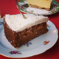 Carrot cake and passioj fruit cake at St. Agnes Kafé in Gothenburg