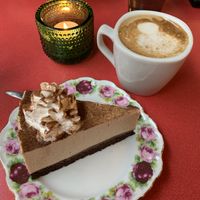 Chai mousse cake at St. Agnes Kafé in Gothenburg