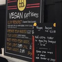 vegan menu at Breakfast Brunch and Lunch in Edinburgh