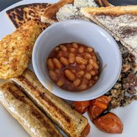 Vegan breakfast - no mushrooms so hash brown instead £9 at Breakfast Brunch and Lunch in Edinburgh