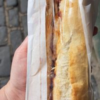 Big sweet chilli and jalapeno hot dog at Breakfast Brunch and Lunch in Edinburgh