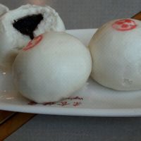 This is a typical desert with bean paste filling at GōngDé Lín - Godly - Metro City in Shanghai