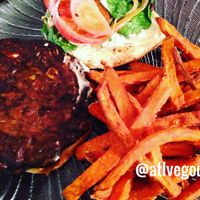 chipotle black bean burger at Green Love Kitchen in Lithonia