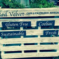 The other side of this planter has the word 'Vegan' on it. at La Tabla De Sitges in Sitges