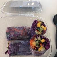 Rainbow Rice paper rolls at Raw Junkies in Studio City