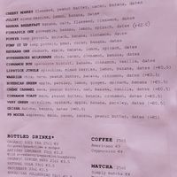 English menu (smoothies & drinks) at Caju in Nice