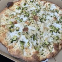Large white pizza with broccoli  at Mario's Pizza in Ocean City