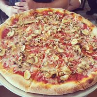 Awesome vegan mushroom pizza!!! at Mario's Pizza in Ocean City