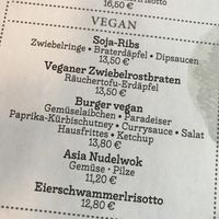 Vegane Karte at Geiers Gambrinus in Ganserndorf