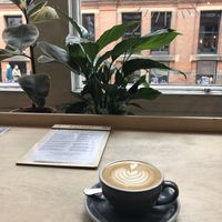 Oat latte while people watching!   at Idle Hands in Manchester