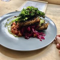 Vegan hash brown stack   at Idle Hands in Manchester