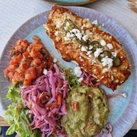 Vegan enchiladas at Beats & Burritos in Lagos