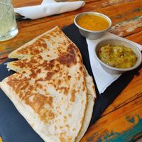 Mini quesadillas (starter), very nice at Beats & Burritos in Lagos