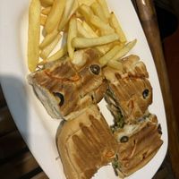 Focaccia - basically only onion and green pepper inside   at Pure Soul Cafe in Rishikesh