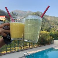 Mango & Green Smoothies at Pure Soul Cafe in Rishikesh