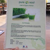 Menu at Pure Soul Cafe in Rishikesh
