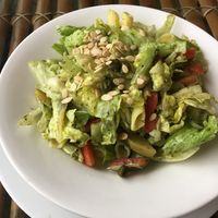 Salad with lots of lettuce at Pure Soul Cafe in Rishikesh
