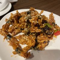 Crispy enoki mushroom with sweet-sour sauce   at Hui Tien Vegetarian in Taipei